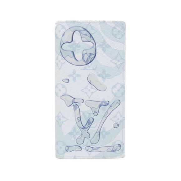 Louis Vuitton Handbags - Louis Vuitton Brazza Wallet M82306 blue long wallet Aqua Garden water